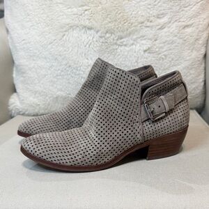 Sam Edelman Gray Perforated Ankle Booties